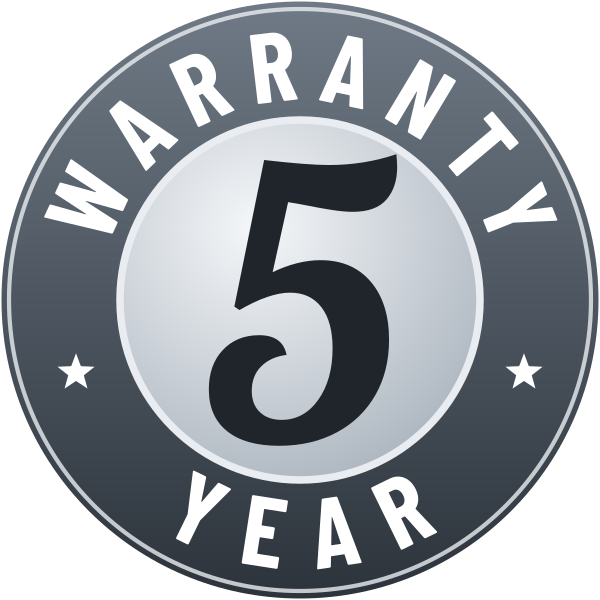5-year limited warranty