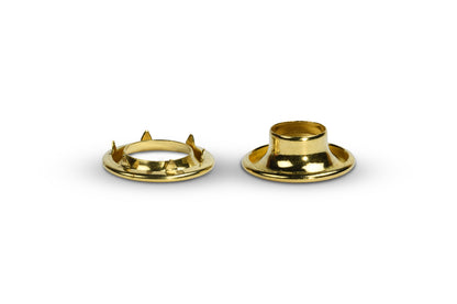 Brass Rolled Rim Grommet with Spur Washer