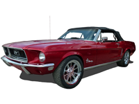 E-Z ON vendor-installed example for 1967–1968 Ford Mustang; example color may differ from Oyster/Tan. Photo does not imply additional included components.