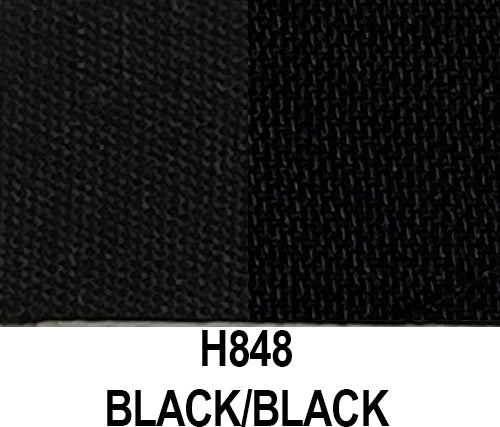 Haartz Stayfast material swatch — 848 Black/Black; sample, not finished Robbins top