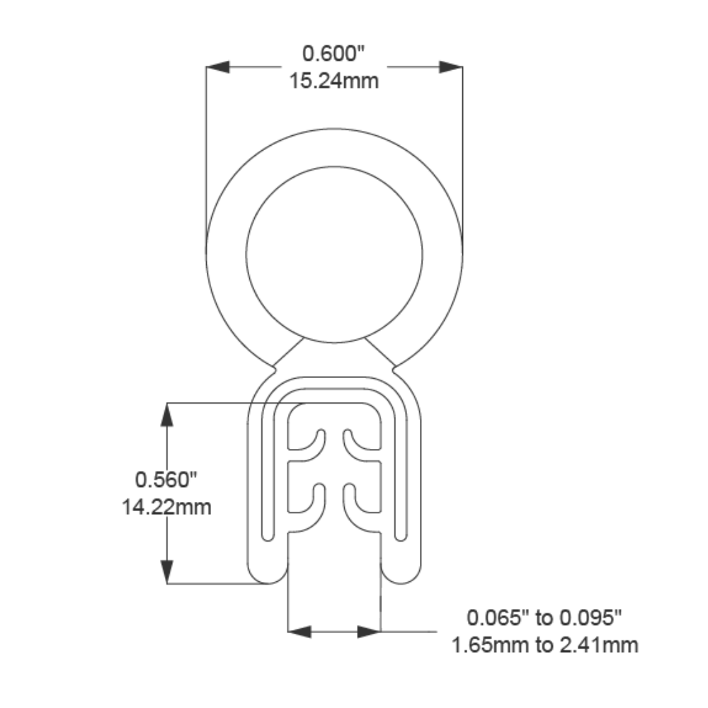 Trim Seal- Quick edge with round rubber bulb top