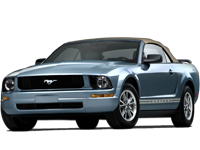 E-Z ON installed-top example on a Ford Mustang. Example color may differ from the selected material swatch; verify exact fitment.