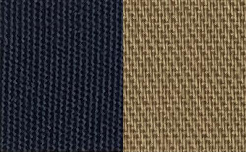 Robbins Stayfast swatch — 1776 Blue/Tan. Material sample, not a finished product.