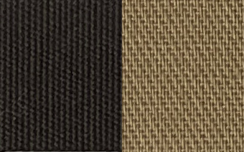 Robbins Stayfast swatch — 1728 Brown/Tan. Material sample, not a finished product.